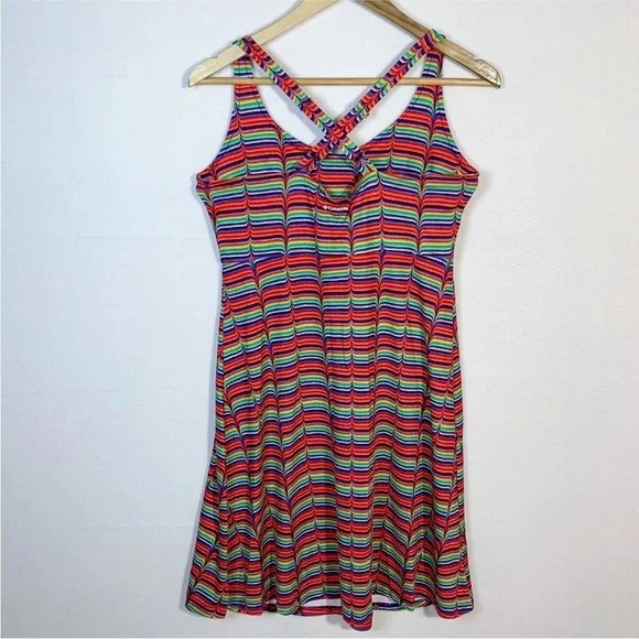 Columbia Rainbow Sleeveless Scoop Neck Athletic Dress Festival - Picture 2 of 9
